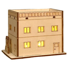 Kit de decoração natalina de madeira com luzes, para montar sua própria casinha, pintável à mão – Ideal para ambientes internos e para a