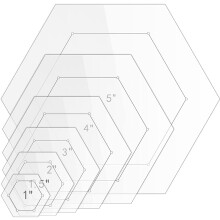 Hexagon Quilting Templates Acrylic 6 pcs 1-5 inch