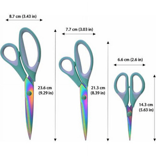 Office, Sewing & Left-Handed Titanium Scissors – Super compatible with Sharp Professional Handle, Soft Grip, Multi-Purpose, Blue 1