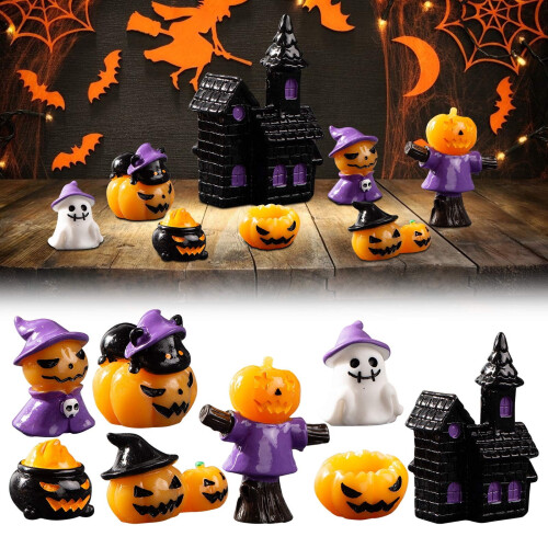 Μινιατούρες Halloween: Φιγούρες από ρητίνη με κολοκύθα, φάντασμα και στοιχειωμένο
