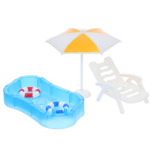 Σετ πισίνας OUNONA Mini Dollhouse με κίτρινο χρώμα
