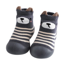 Kinder Kleinkinder Babys Jungen Mädchen Einfarbige warme Strickschuhe Socken mit weicher Sohle aus Gummi Hausschuhe Strümpfe Weiche Schuhe Socken