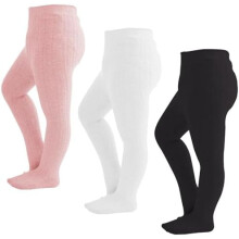 Babyjentestrømpebukser med kabelstrikk Tykke, ensfargede leggings med føttene Varme vinterstrømper