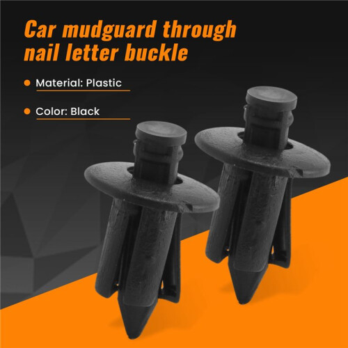 100Pcs Car Molding Door  5mm Hole Plastic Rivets Fixing Black. 2