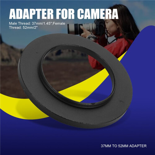 Camera Lens Filter Step  Ring 37mm to 52mm Adapter Black 2