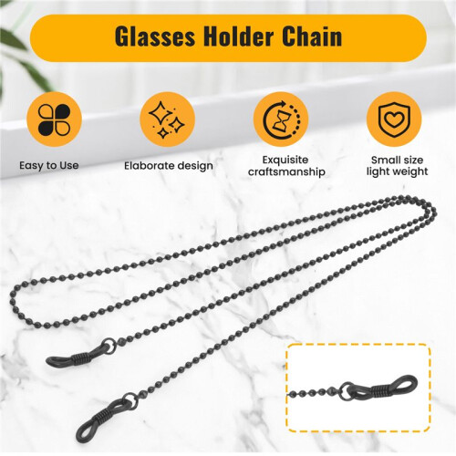 Dekorative kupferne Brille-Kette - Schwarz 1