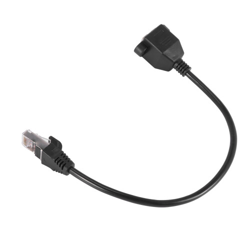 RJ45 Female to Male Adapter Network Extension Cable Panel Mount 27cm 1