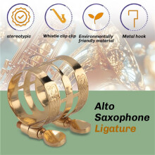 New Carved Metal Ligature Alto Sax Clarinet Mouthpiece Ligature Clip for Alto Saxophone