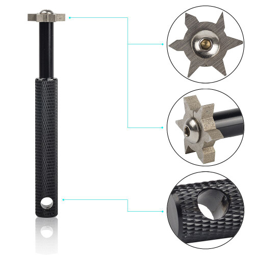 Hex Clearing Tool  Groefslijper met 6 Messen voor Optimale Backspin Zwart 2