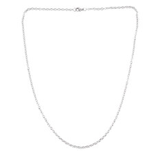 Fluwelen Tas Sieraden Heren Damesketting, Roestvrijstalen Ketting, Zilver, Breedte 3 Mm, Lengte 55 cm
