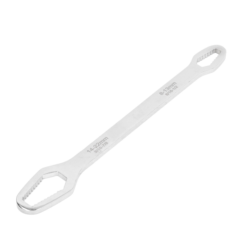 Multifunctional Double Ended Wrench 8-22Mm, Chrome Vanadium Steel, Silver 9391390333139