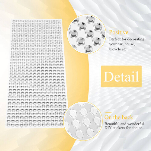 504 pcs 6mm DIY Bling Crystal Self-adhesive Rhinestone Sticker
