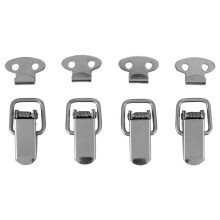 Cabinet Silver Tone Spring Loaded Toggle Hasp 4 pcs