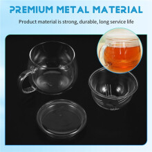3 In 1 Set Clear Heat Resistant Tea Coffee Cup With Tea Infuser Filter Lid Use For Home Office