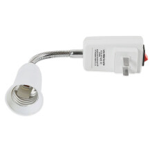 E27 Socket Adapter with /Off  to US Plug,Flexible Extension Lamp Bulb Holder Converter