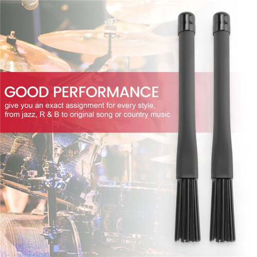 1 Pair Jazz Drum Brushes Retractable Drum Sticks 32 cm black 1