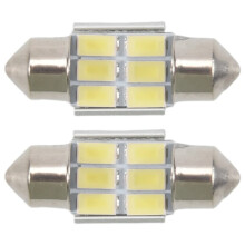2 x 31mm 5630 SMD 6 LED Ampoule Lampe Dome Festoon 195LM 6500K 12V Blanc