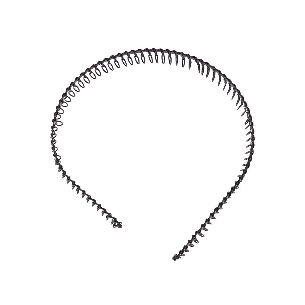 SODIAL(R) Metal Teeth Comb Hairband Hair Hoop Headband Black For Woman