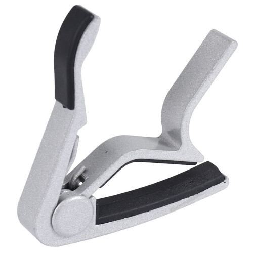 Perfect Folk Acoustic Guitar Trigger Change Capo Silver 2
