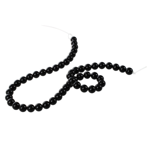 8mm Rund Edle Schwarz Onyx Perlen Bead Strang Halbedelstein 1