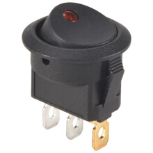 12V LED Inverter Rocking Rocker ROUND SPST -OFF for BOAT Car Red