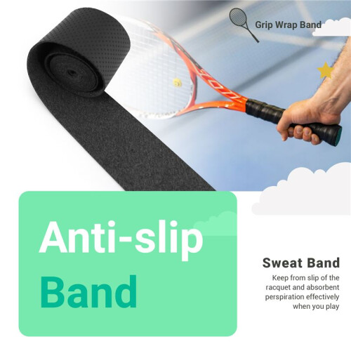 Badminton Tennis Racket Handle Over Grip Wrap Sweat Band Black 2