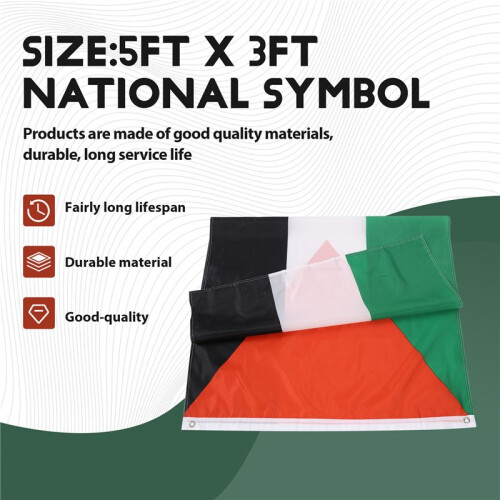Palestine National Flag 5ft x 3ft 1