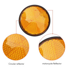 2 PeçAs 2 Polegada Refletor Laranja Redondo Universal para Motocicleta ATV Bicicleta Suja