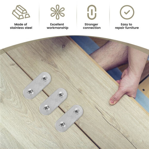 Flat Mending Plates Repair Fixing Joining Brackets 40x15mm 10pcs 1