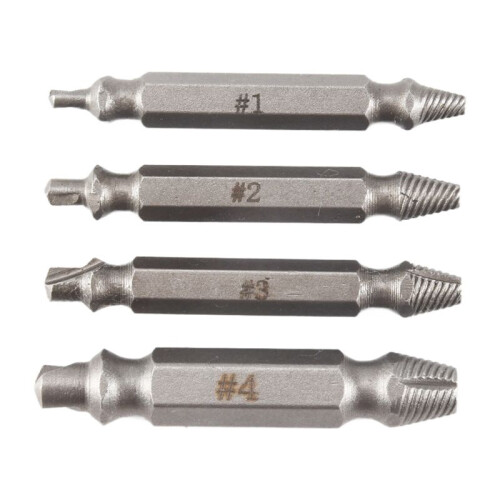 4X Screw Extractor Drill Bits Guide Set Broken Bolt Remover Easy Out #1 #2 #3 #4