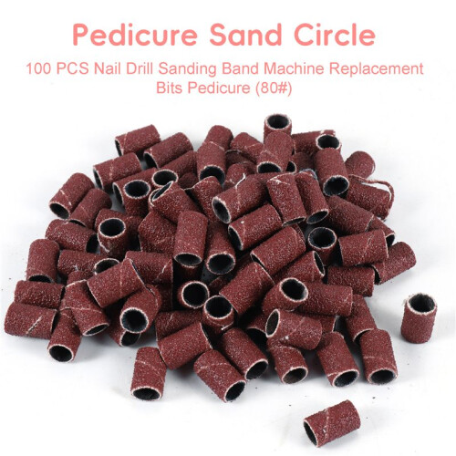 100 PCS Nail Drill Sanding Band Machine Replacement Bits Pedicure (80 ) 2