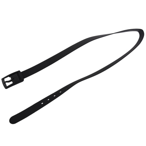 Men's Women's Silicone Belt Rubber Plastic Buckle Plain Leather Style Adjustable-Black 2