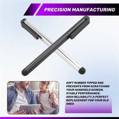 2 X Pennino stylus per /Itouch//Touchscreen dispositivo, 1 argento 1 neto 2