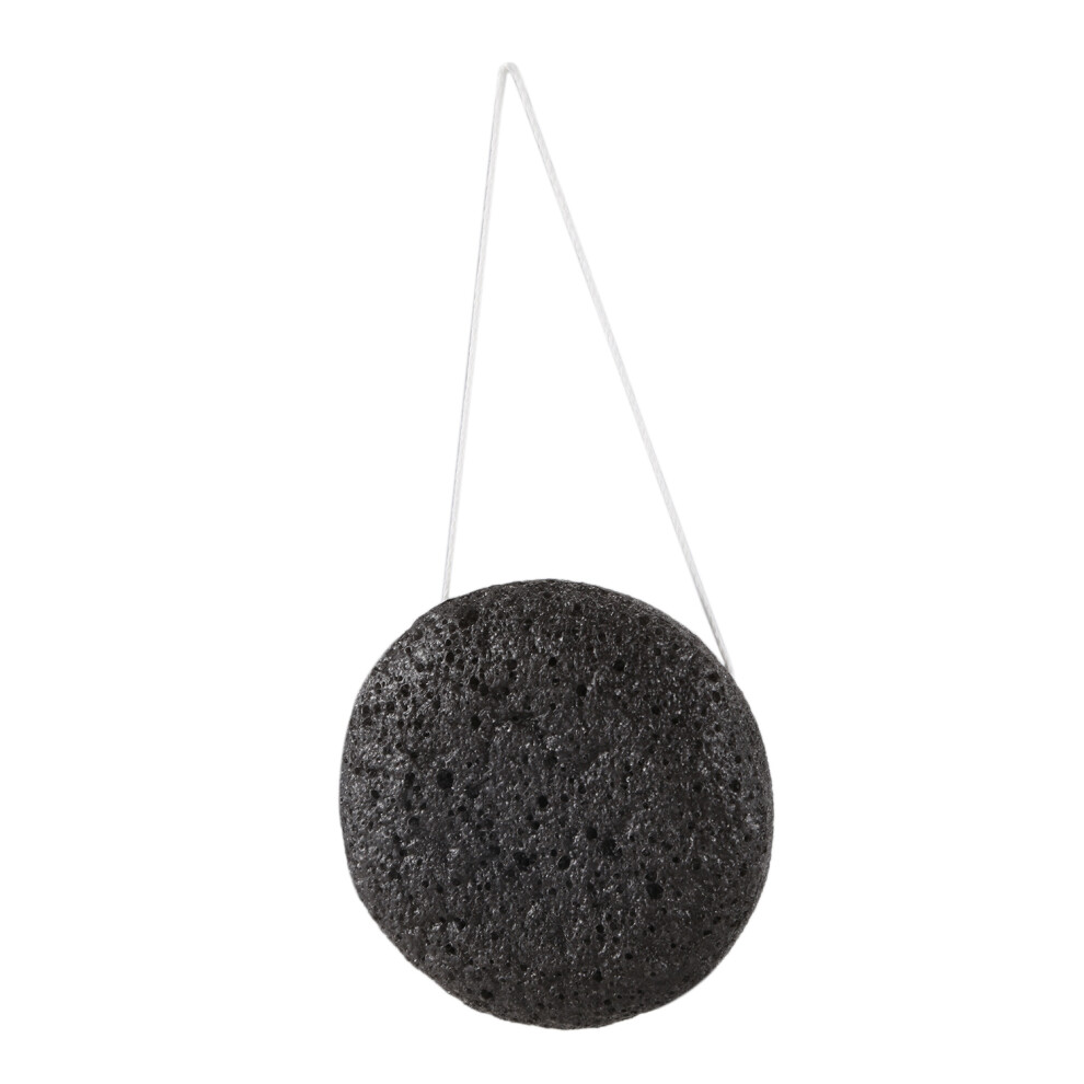 Black Konjac Konnyaku Jelly Fiber Face Makeup Wash Pad Cleaning Sponge Puff Exfoliator
