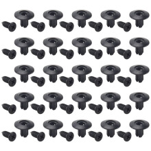 25 Pcs Plastic Push in Bumper Door Rivets Clip 8mm Hole Black