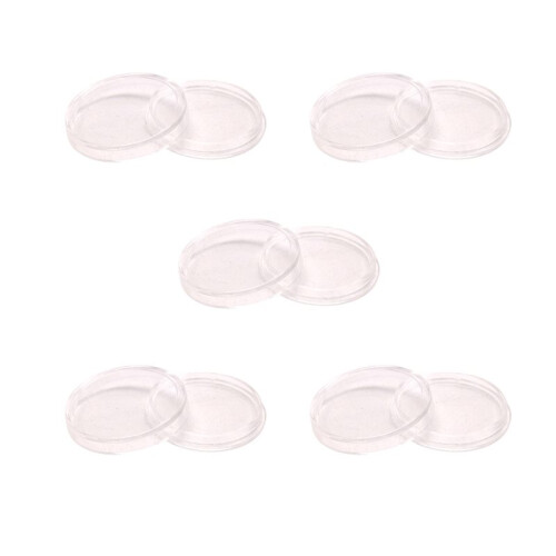 10 pcs Small round transparent plastic coin capsules box 20mm