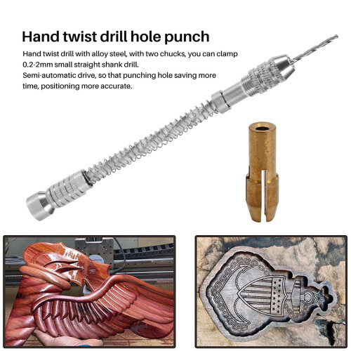 21pcs Pin Vise Hand Spiral Drill  Micro-Drill Bits Set Index Semi-automatic 1