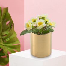 Gold Blumenvase Stifthalter Desktop Lagerbehaelter fuer Haus Buero - Zylinder