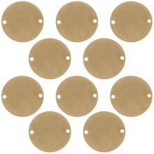 20Pièces Étiquettes Ronde Laiton Double Trou Pour DIY