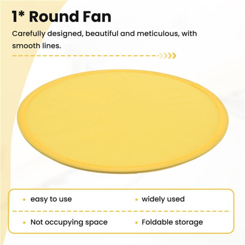 Foldable Round Fan-Yellow 2