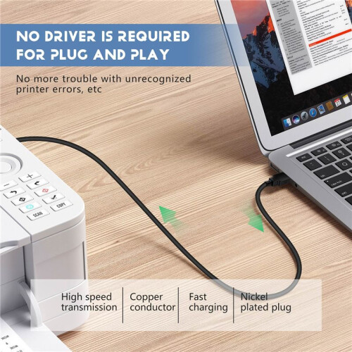 For  Pixma USB 2.0 Printer Cable Cord A-B 1.8M 1