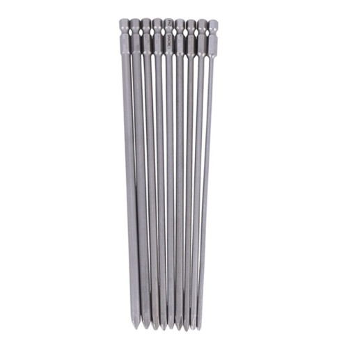 9Pcs 1/4 Inch 200Mm Ph1 Ph2 Phillips Magnetic Long Hex   Screwdriver Bits S2 Electric Drill Power Driver Tools