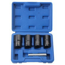 5 piezas Removedor de tuercas de rueda 50mm Negro 22/21/19/17mm