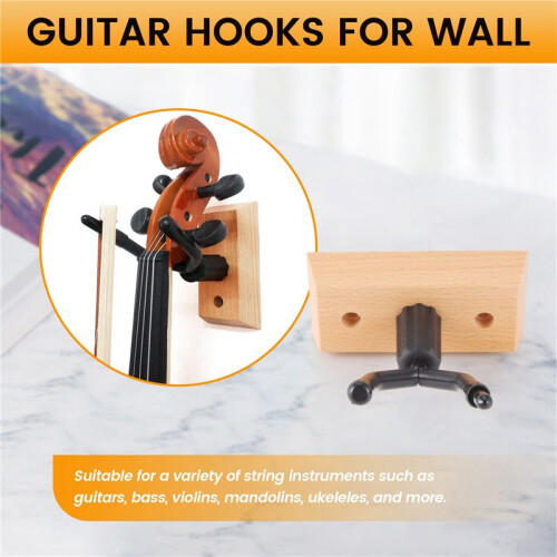 Violin Rack Hanger Violin Wall Mount Violin Wall Hook Solid Wood Base Violin Rack Can Hang Violin Bow 2