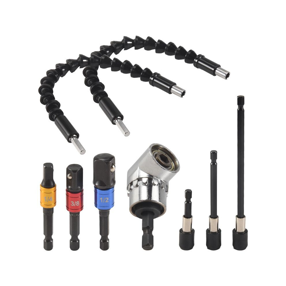 Flexible Drill Extension Hex Shank Drill Nut Driver Bit Set, Bendable Drill Bit,Universal Socket Adapter Set 4714075861850