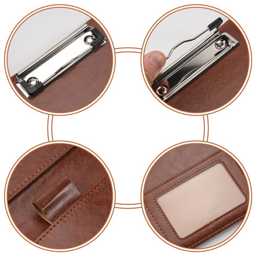 A5 Document Bag File Folder Clipboard Business Office Financial School Supplies (Marron) 1