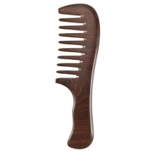 Pettine un Denti Larghi nel Legno di Sandalo Capelli Ricci Pettine nel Legno un Denti Grossi Portatile Strumento per Massaggio Dei Capelli Grosso