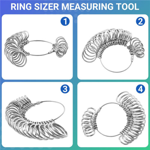 0-13 Ring Sizer Measuring Tool Set Metal Ring Sizers Metal Ring Gauges Finger Sizer & Ring Mandrel