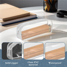 4 Stk. Klarer FedermäPpchen GroßE KapazitäT Transparenter Stift Bleistiftbeutel PVC Pen Pencil Zipper Pouches