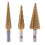 3 pcs HSS Titanium Step Drill Bit Set & 1 pcs Automatic Center Punch 3